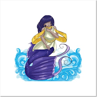 Beautiful Purple Mermaid Design Posters and Art